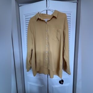 J. Jill Mustard Button-Up Blouse